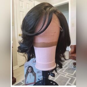 Bobbi Boss Dark Brown #2 Medium Length Layered HD Lace Front Part Wig Colette